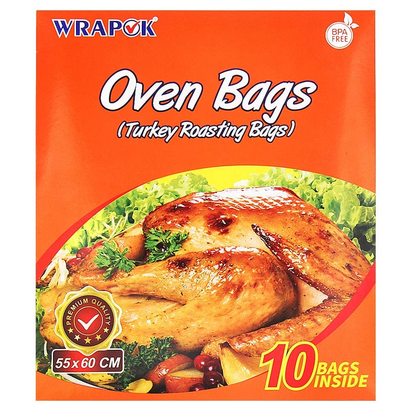 WRAPOK Oven Cooking Bags Large Size Turkey Roasting Baking Bag For Meats Ham Ribs Poultry Seafood, 21.6 x 23.6 Inch - 10 Bags Total(Pack of 1) - Image 1